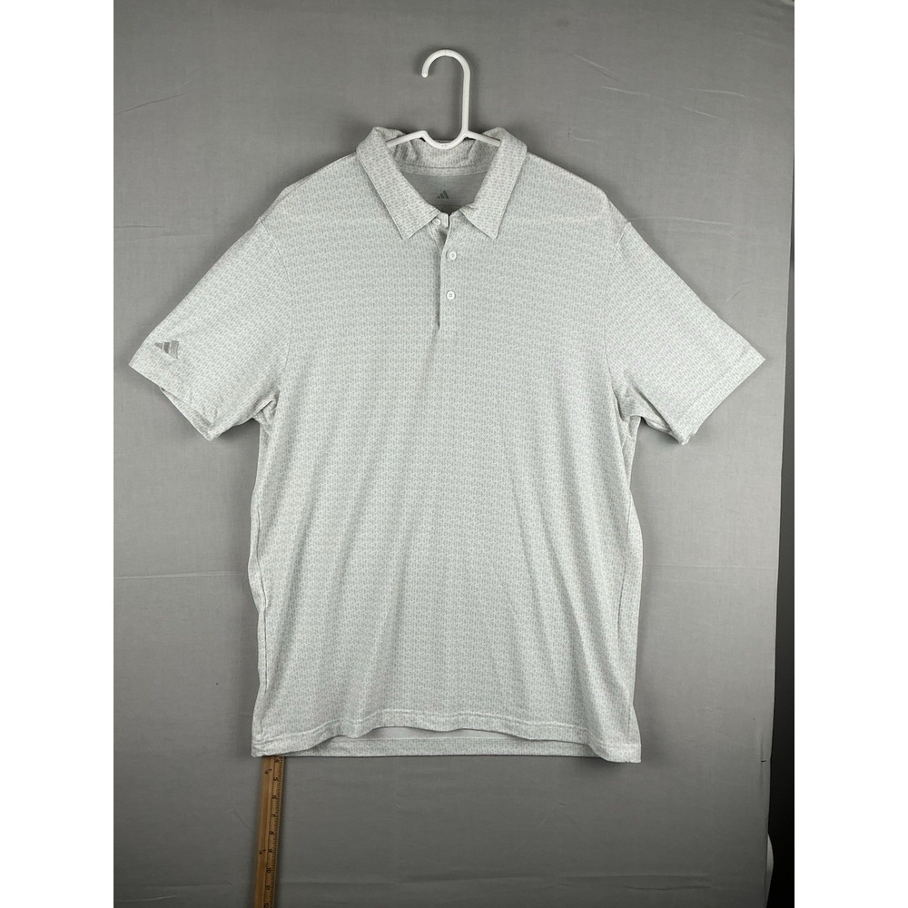 Adidas Polo Shirt Mens Large Gray Short Sleeve Golf Casual Lightweight